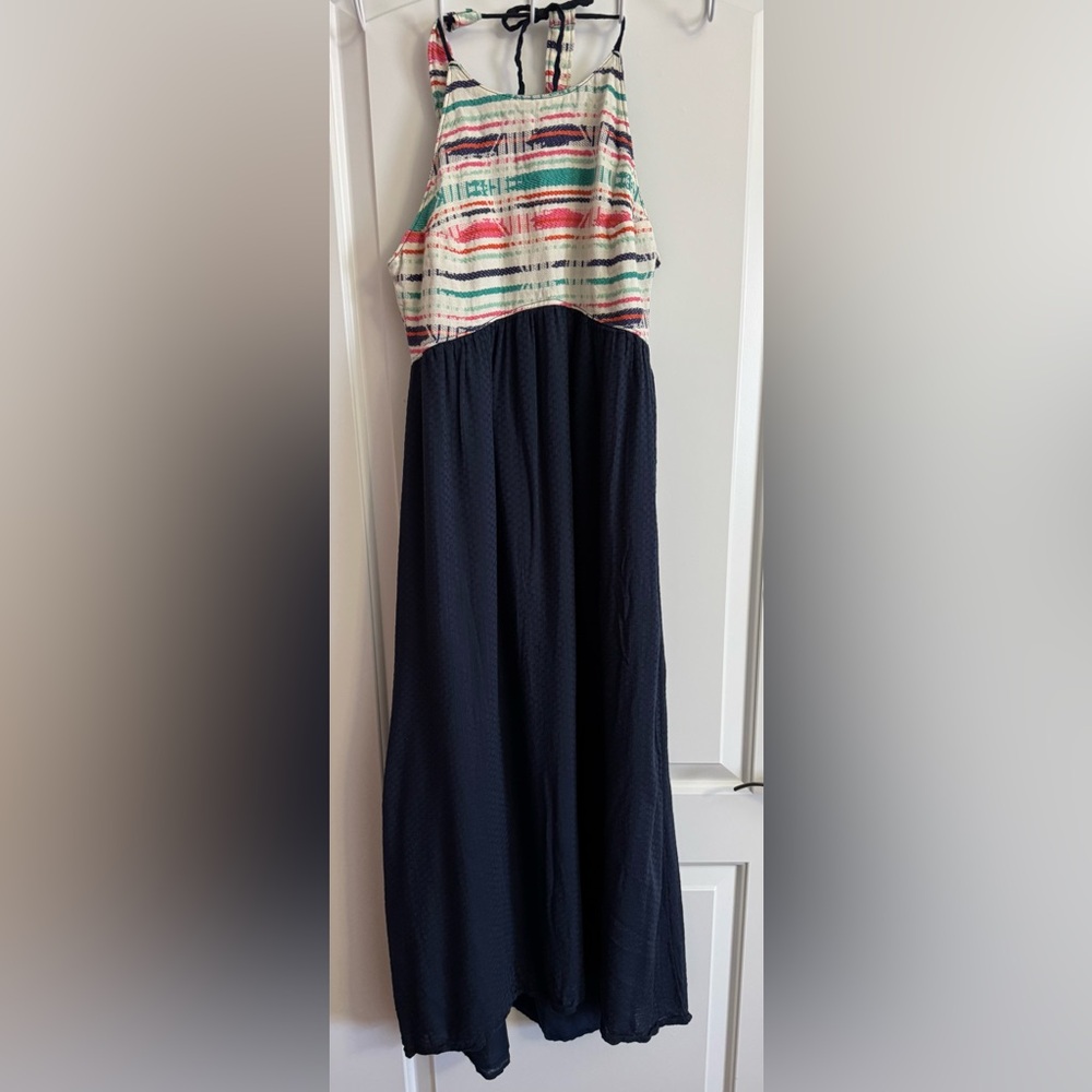 Roxy A-line Blue Maxi Dress for Work